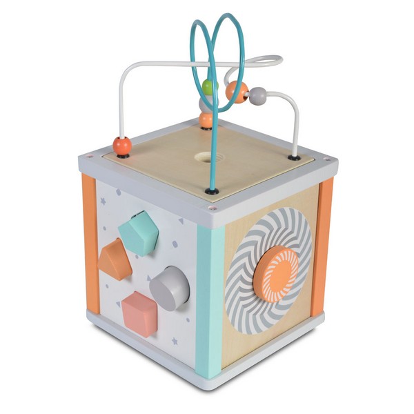 Продукт Moni Toys - Дървен активен куб 20 см - 0 - BG Hlapeta